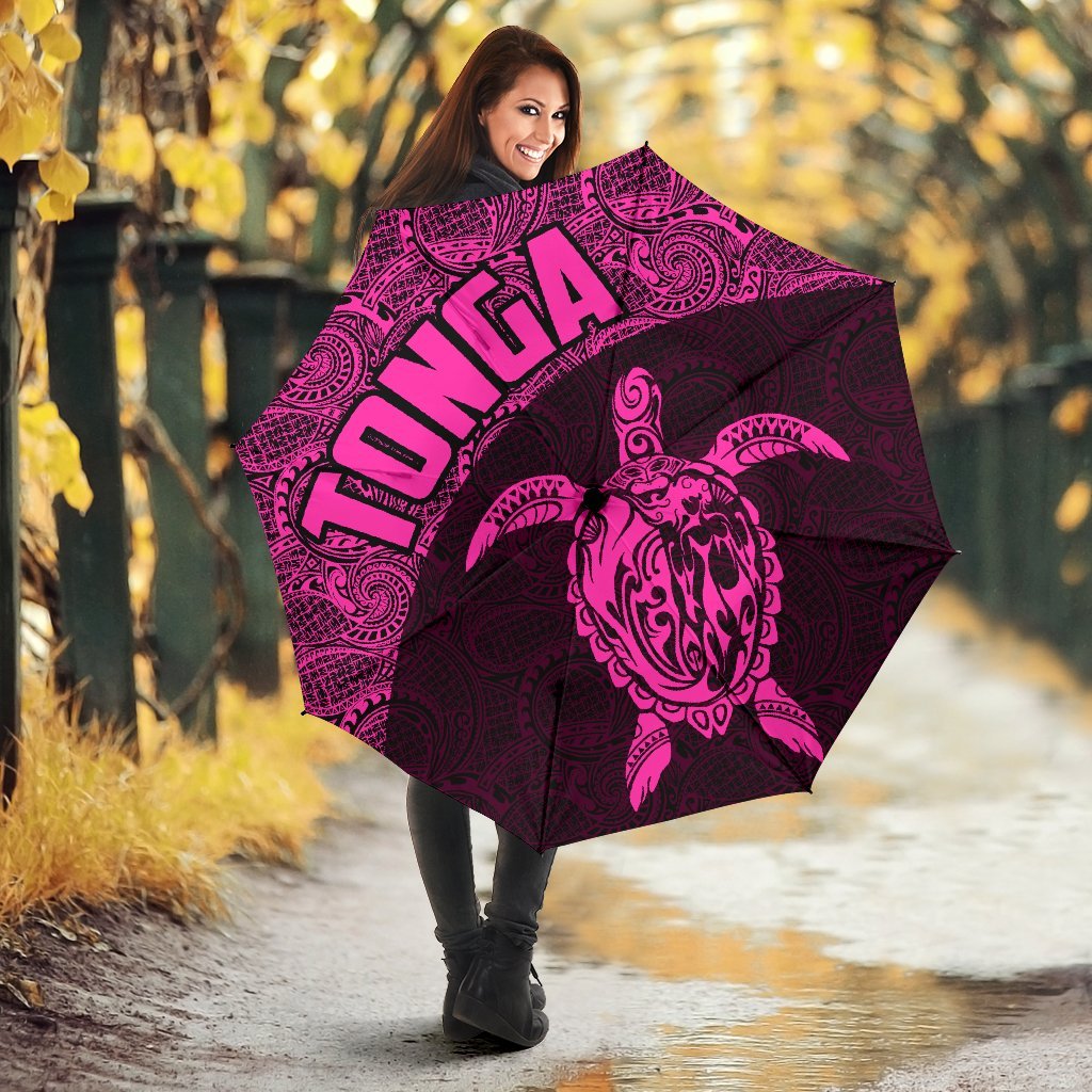 Tonga Umbrella Turtle Mermaid Polynesian Pattern Pink - Polynesian Pride