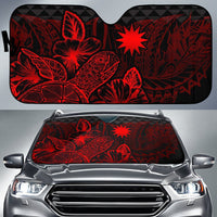 Nauru Auto Sun Shades Turtle Hibiscus Red Auto Sun Shade Universal Fit Red - Polynesian Pride
