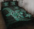Kanaka Map Hibiscus Plumeria Turtle Art Turquoise Polynesian Quilt Bed Set - Polynesian Pride