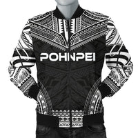 Pohnpei Polynesian Chief Men's Bomber Jacket - Black Version Black - Polynesian Pride