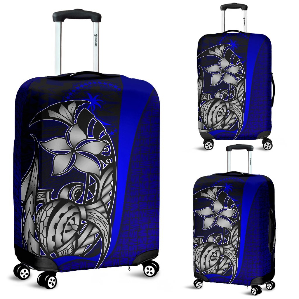 Chuuk Micronesian Luggage Covers Blue - Turtle With Hook Blue - Polynesian Pride