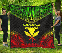 Hawaii Premium Quilt - Kanaka Maoli Polynesian Chief Reggae Version - Polynesian Pride