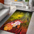 Samoa Area Rug - Humpback Whale with Tropical Flowers (Yellow) Yellow - Polynesian Pride