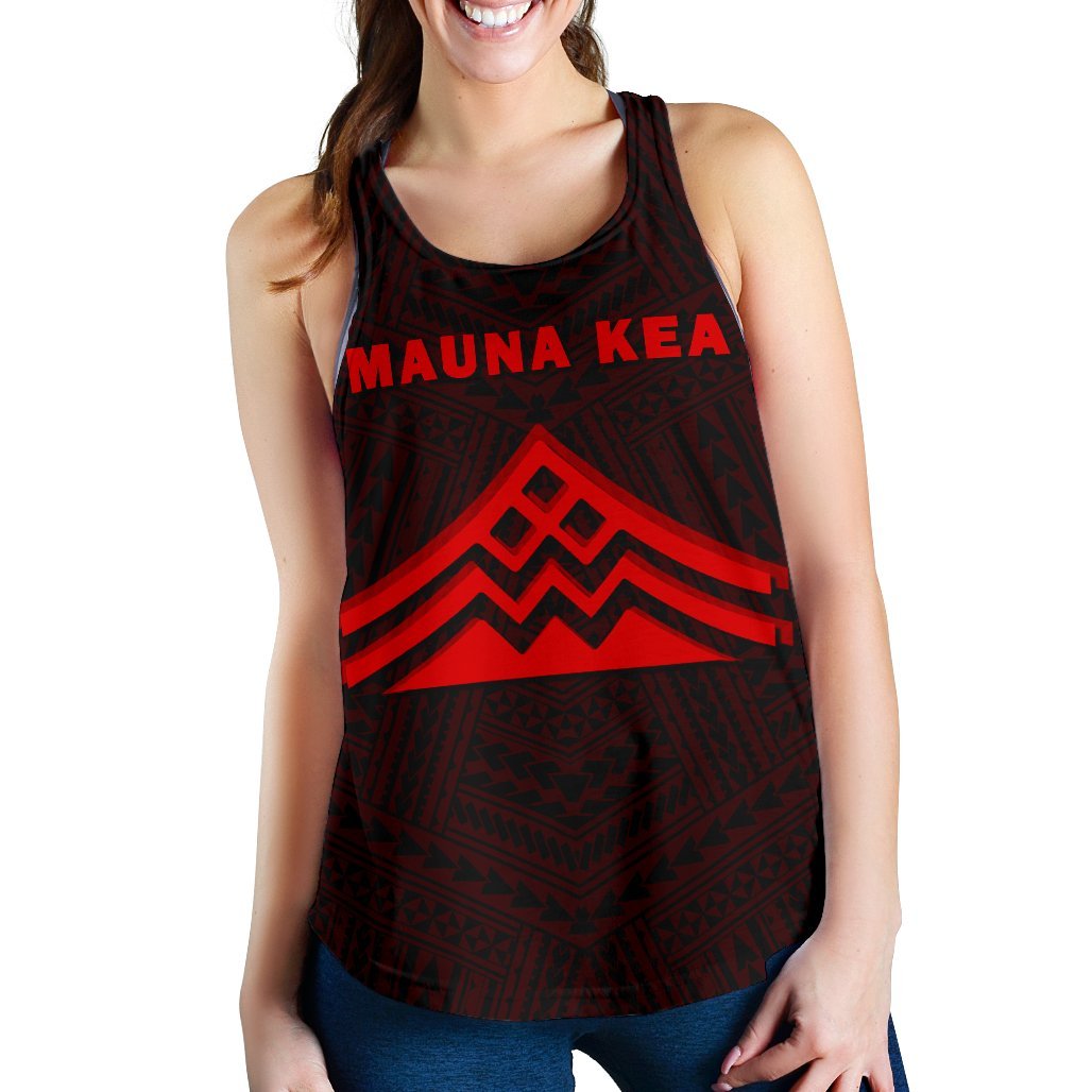 Hawaii Mauna Kea Polynesian Women's Racerback Tank Red - Polynesian Pride