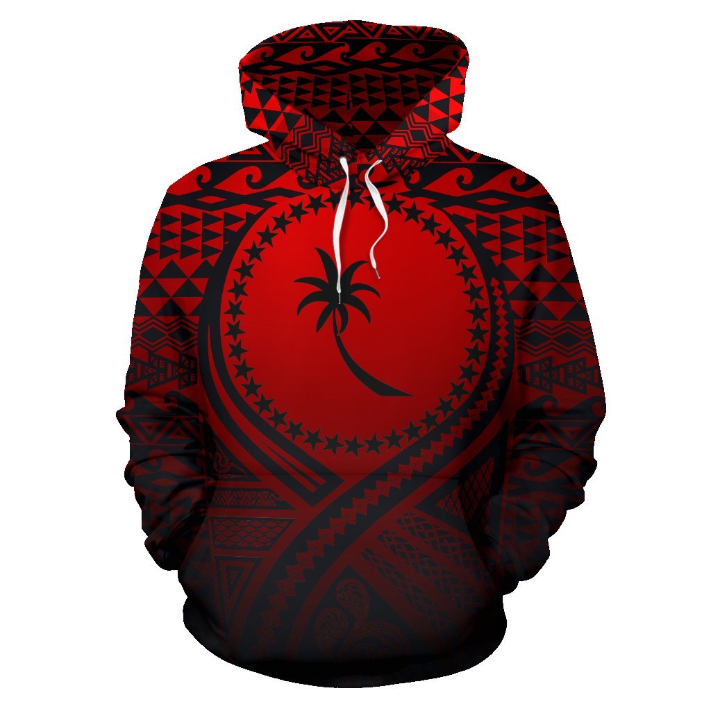 Chuuk All Over Hoodie Lift up Red - Polynesian Pride