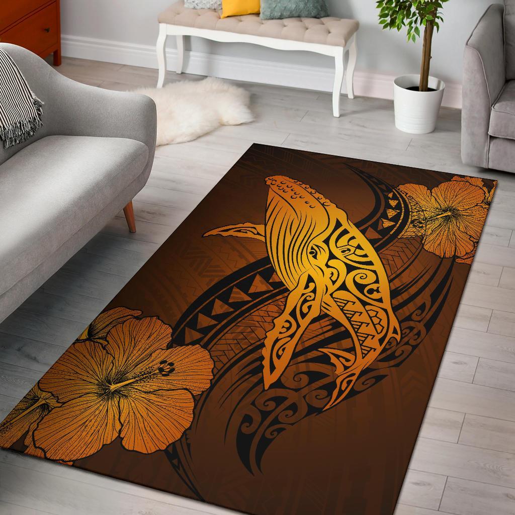 Hawaii Polynesia Whale Hibiscus Black - Polynesian Pride
