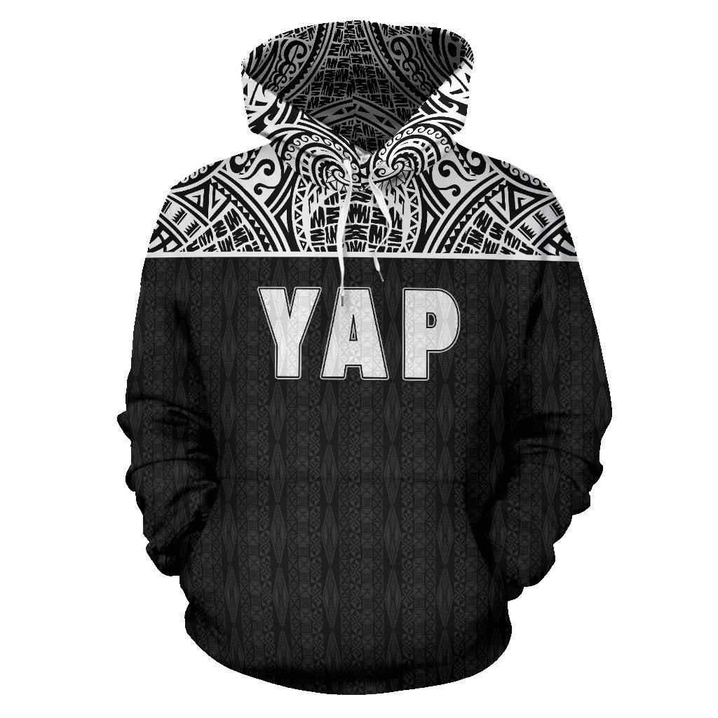 Yap All Over Hoodie Micronesian Black Version - Polynesian Pride