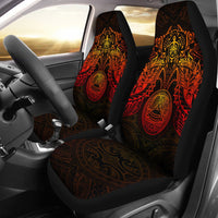 American Samoa Car Seat Covers - American Samoa Seal Red Turtle Manta Ray Universal Fit RED - Polynesian Pride
