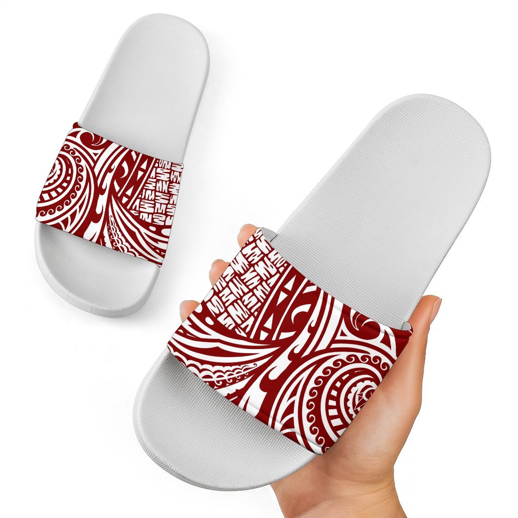 Polynesian Slide Sandals 02 White - Polynesian Pride