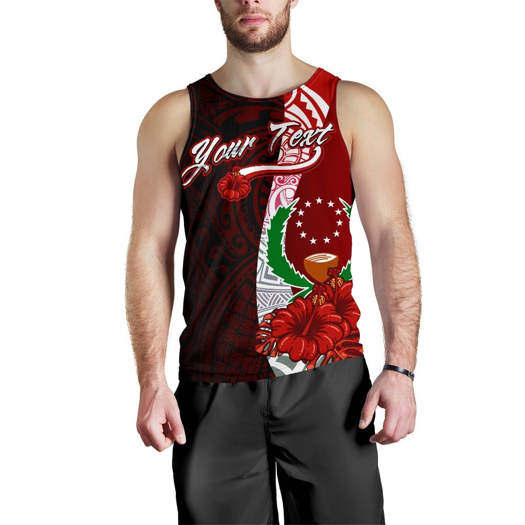Pohnpei Micronesia Custom Personalised Men's Tank Top - Coat Of Arm With Hibiscus - Polynesian Pride