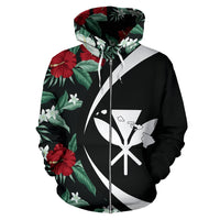 Kanaka Tropical Hibiscus Garden Mystery Zipper Hoodie Circle Style - Polynesian Pride