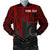 Pohnpei Personalised Men's Bomber Jacket - Pohnpei Seal In Heartbeat Patterns Style (Red) Red - Polynesian Pride