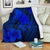 Hawaii Whale Swim Poly Blue Premium Blanket White - Polynesian Pride