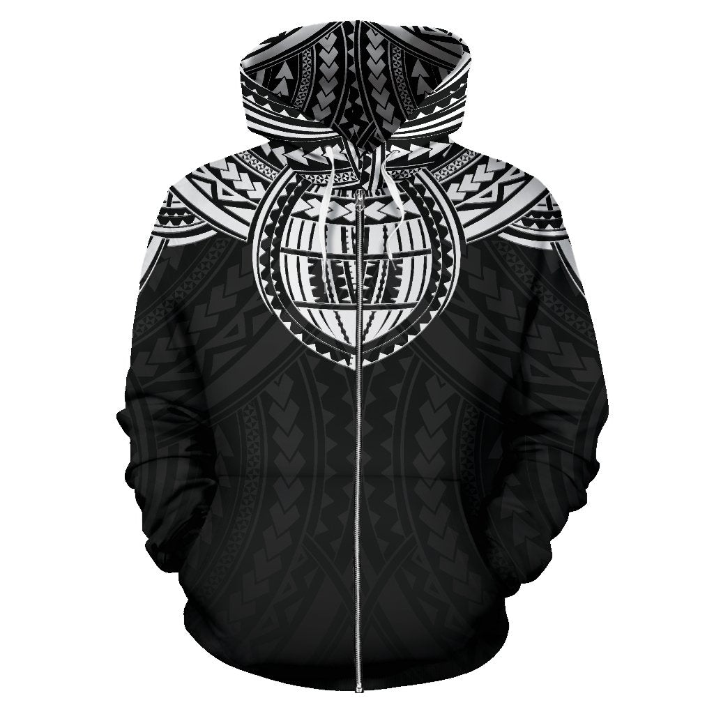 Cook Island Zip up Hoodie Cook Islands Coat of Arms Polynesian Tattoo A5 - Polynesian Pride