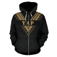 Yap All Over Zip up Hoodie Gold Sailor Style - Polynesian Pride