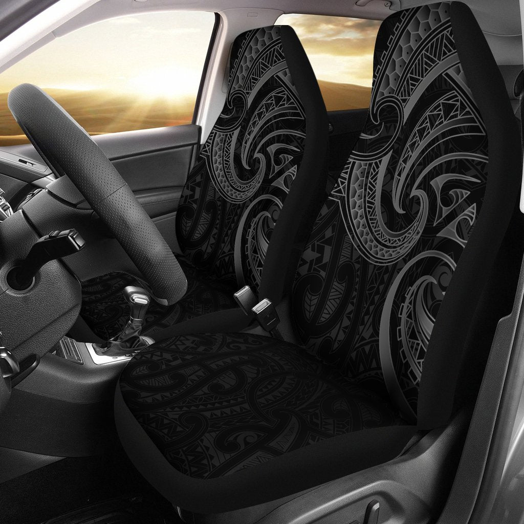 New Zealand Maori Mangopare Car Seat Covers Polynesian - Black Universal Fit Black - Polynesian Pride