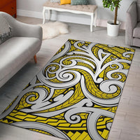 Hawaii Area Rug Polynesian Maori Ethnic Ornament AH Rug Yellow - Polynesian Pride