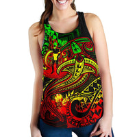 Vanuatu Polynesian Women's Racerback Tank - Reggae Shark Polynesian Tattoo - Polynesian Pride