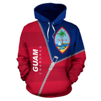 Guam Hoodie Guam Flag With Curve Zipper Style - Polynesian Pride
