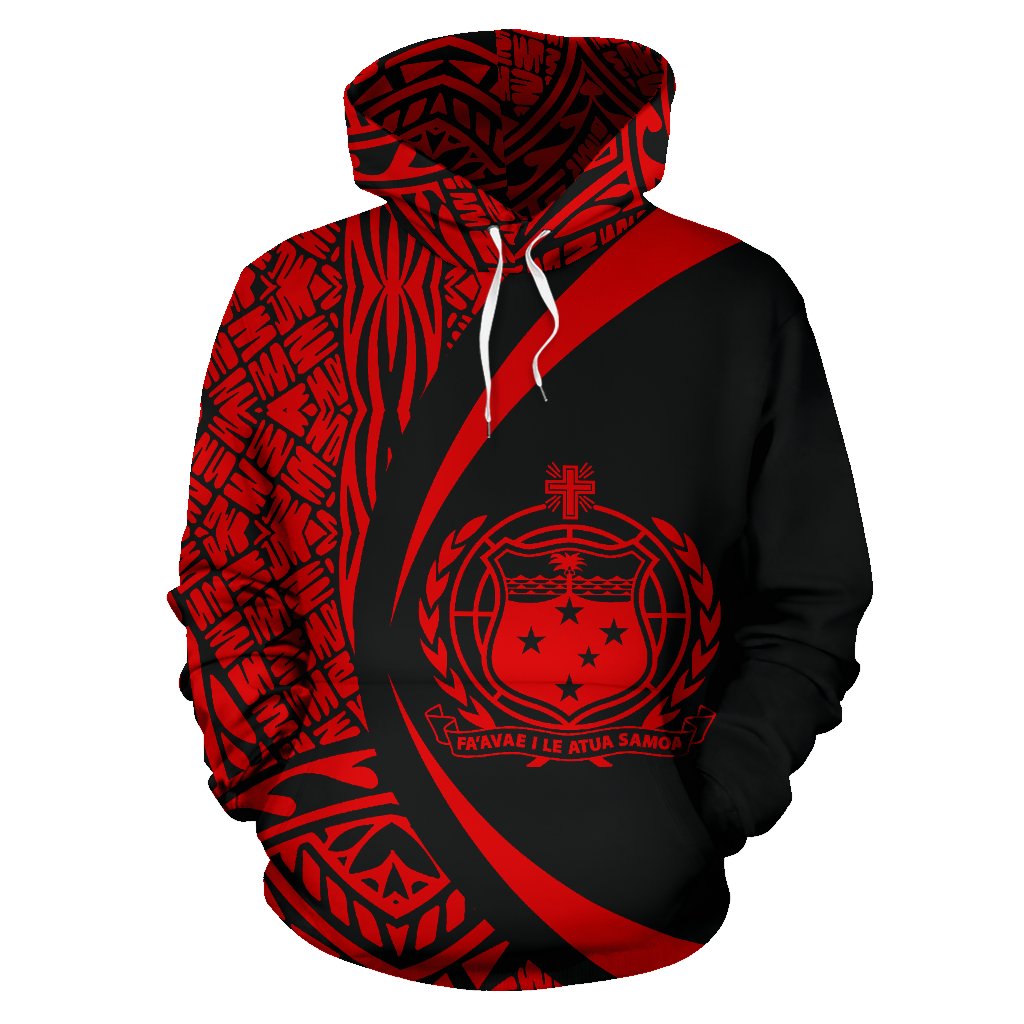 Samoa Polynesian Hoodie Circle Style Red Color - Polynesian Pride
