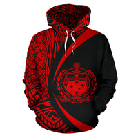 Samoa Polynesian Hoodie Circle Style Red Color - Polynesian Pride