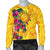 Polynesian Men's Sweaters - Vanuatu Symbols With Hibiscus Unisex Yellow - Polynesian Pride