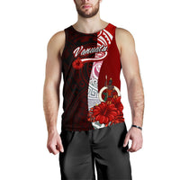 Vanuatu Polynesian Men's Tank Top - Coat Of Arm With Hibiscus - Polynesian Pride