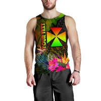 Wallis and Futuna Polynesian Personalised Men's Tank Top - Hibiscus and Banana Leaves - Polynesian Pride