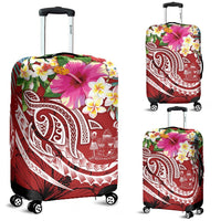 Fiji Polynesian Luggage Covers - Summer Plumeria (Red) - Polynesian Pride