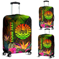 Tahiti Polynesian Personalised Luggage Covers - Hibiscus and Banana Leaves - Polynesian Pride