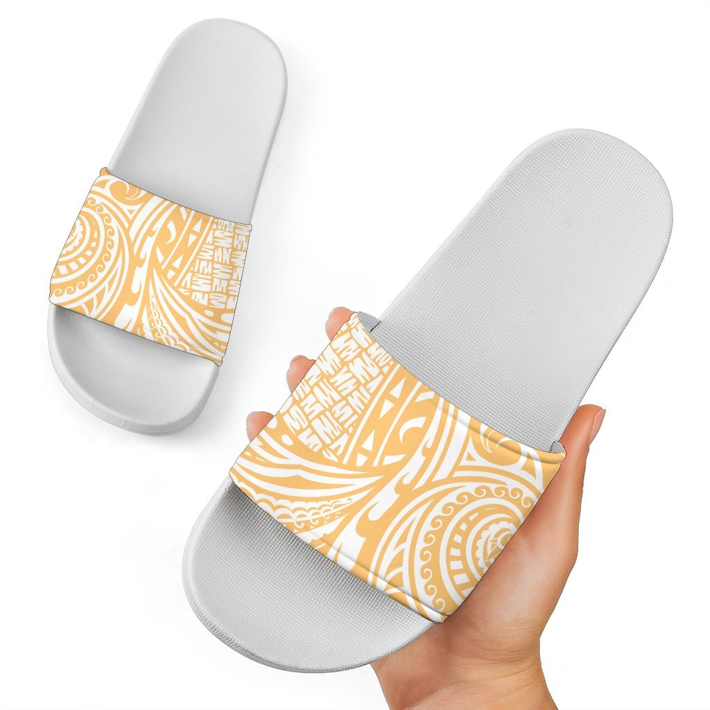 Polynesian Slide Sandals 06 White - Polynesian Pride