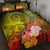 Chuuk Quilt Bed Set - Humpback Whale with Tropical Flowers (Yellow) Yellow - Polynesian Pride