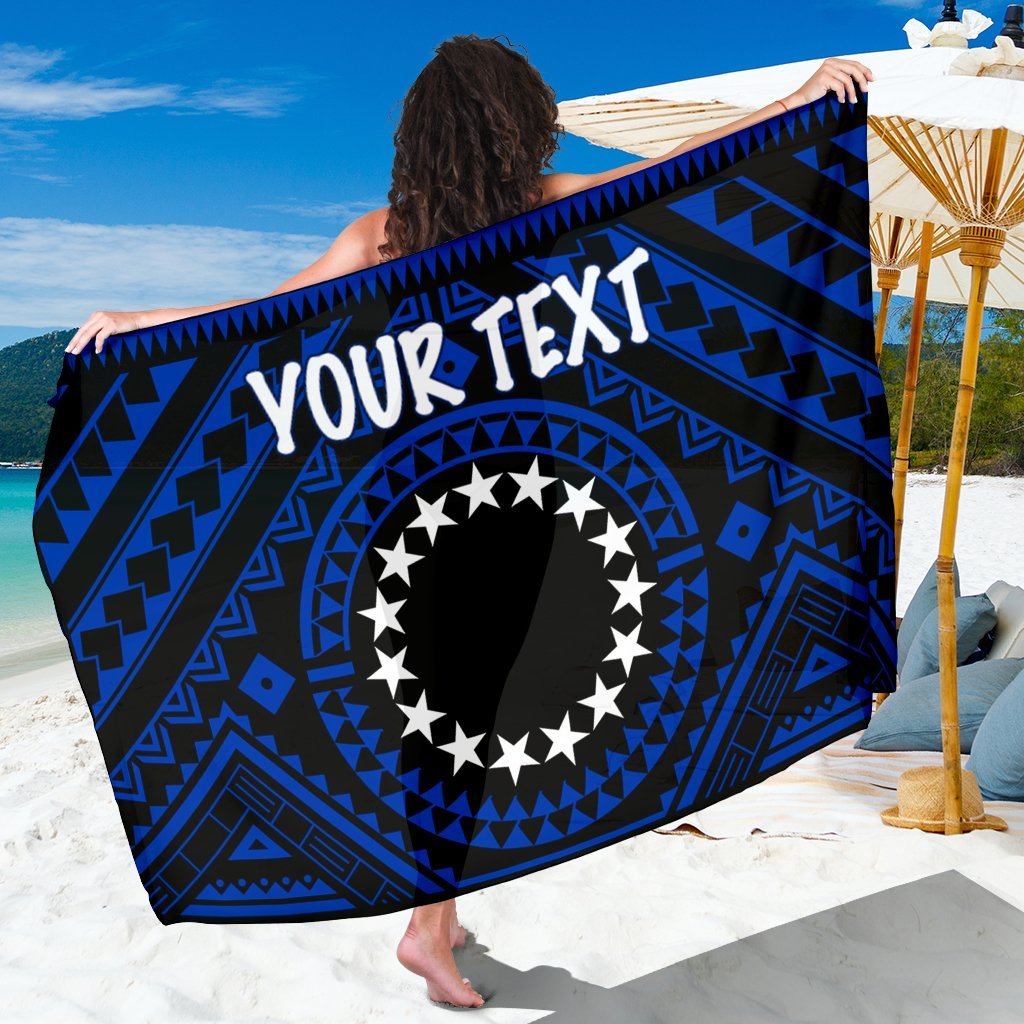 Cook Island Personalised Sarong - Seal With Polynesian Tattoo Style ( Blue) One Style One Size Blue - Polynesian Pride