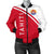 Tahiti Women's Bomber Jacket - Curve Version White Red - Polynesian Pride