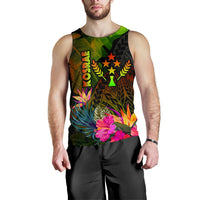 Kosrae Polynesian Men's Tank Top - Hibiscus and Banana Leaves - Polynesian Pride
