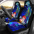 Guam Custom Personalised Car Seat Covers - Humpback Whale with Tropical Flowers (Blue) Universal Fit Blue - Polynesian Pride