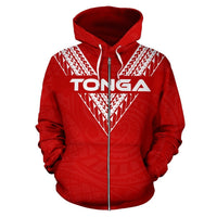 Tonga Polynesian All Over Zip up Hoodie - Polynesian Pride