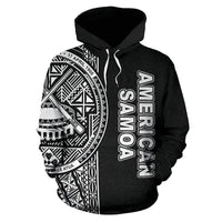 American Samoa Polynesian Hoodie White Line - Polynesian Pride