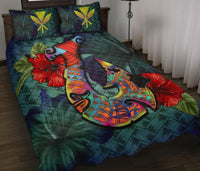 Kanaka Maoli (Hawaiian) Quilt Bed Set - Polynesian Fish Hook Hibiscus - Polynesian Pride