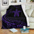 Hawaii Turtle Hibicus Premium Blanket - Frida Style - Purple - Polynesian Pride