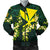 Polynesian Hawaii Men Bomber Jacket - Ti Leaf Lei Turtle Green - Polynesian Pride