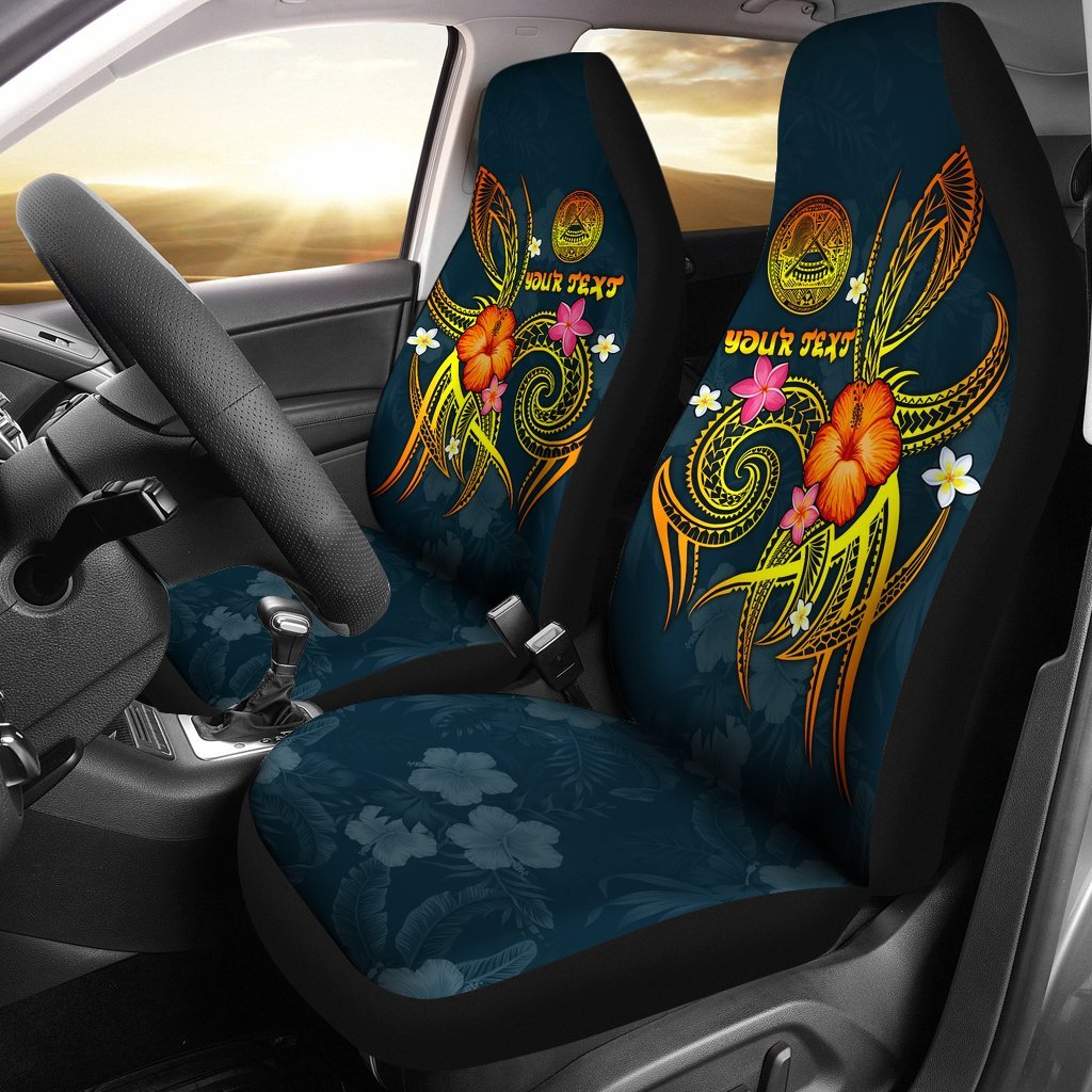 American Samoa Polynesian Personalised Car Seat Covers - Legend of American Samoa (Blue) Universal Fit Blue - Polynesian Pride