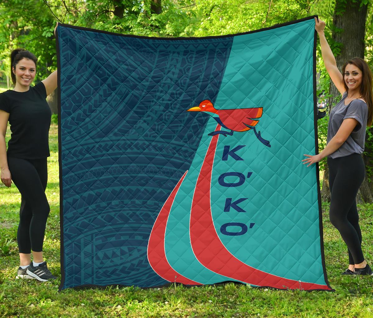 Guam Premium Quilt - Koko Sport Blue - Polynesian Pride