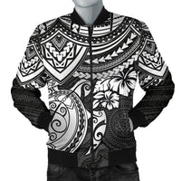 Polynesian Bomber Jacket (Men) - Polynesian White Turtle White - Polynesian Pride