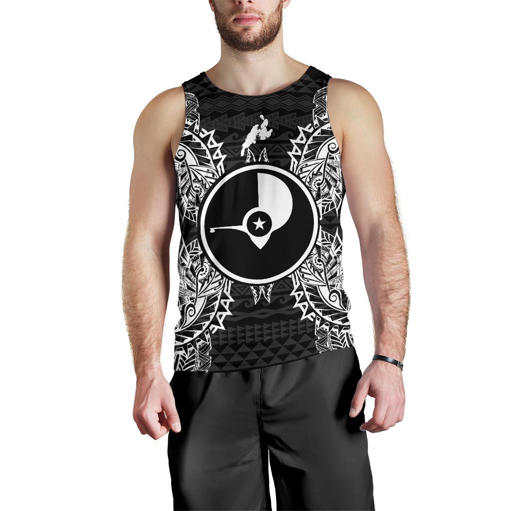 Yap Polynesian Men Tank Top Map Black Black - Polynesian Pride