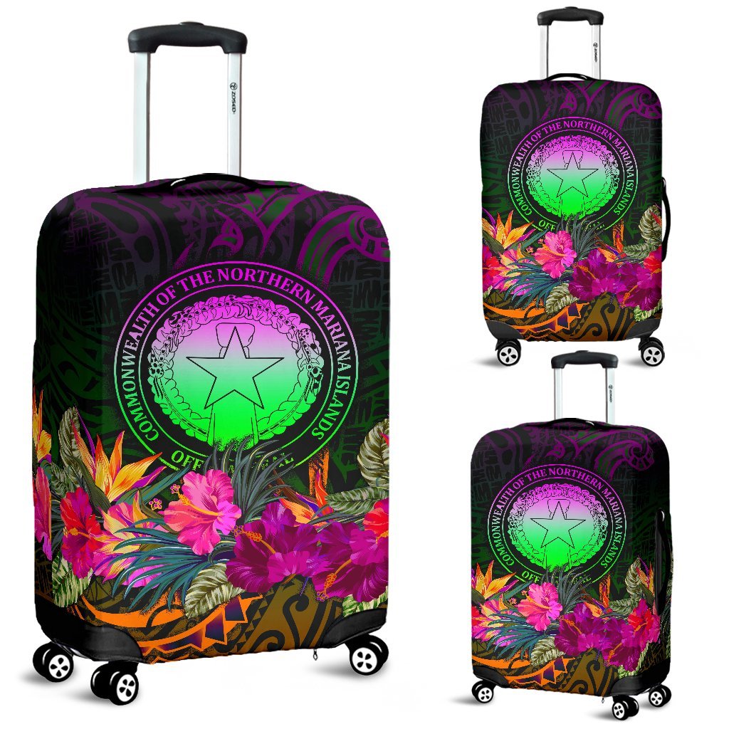 Northern Mariana Islands Polynesian Luggage Covers - Summer Hibiscus - Polynesian Pride