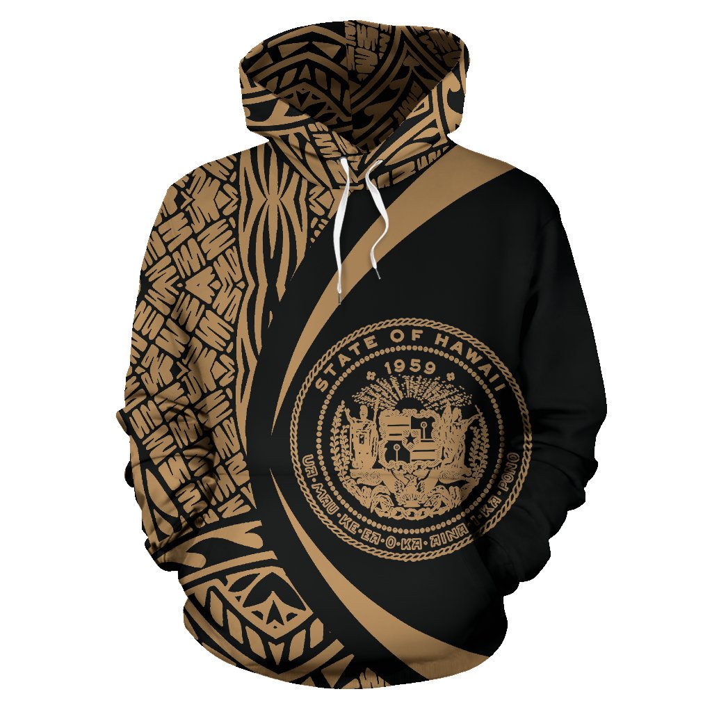 Hawaii Polynesian Hoodie Circle Style Golden - Polynesian Pride