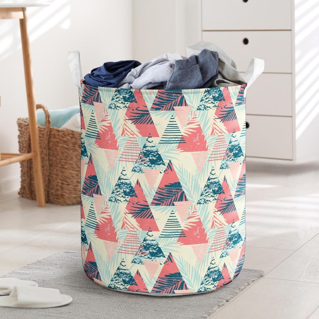 Hawaii Tropical Leaf Triangle Pattern Hawaii Laundry Basket Laundry Basket One Size Black - Polynesian Pride