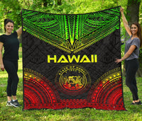 Hawaii Premium Quilt - Hawaii Seal Polynesian Chief Reggae Version - Polynesian Pride