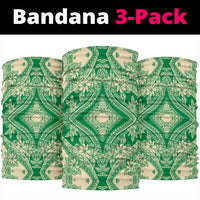 Polynesian Plumeria Mix Green Bandana 3 - Pack - Polynesian Pride